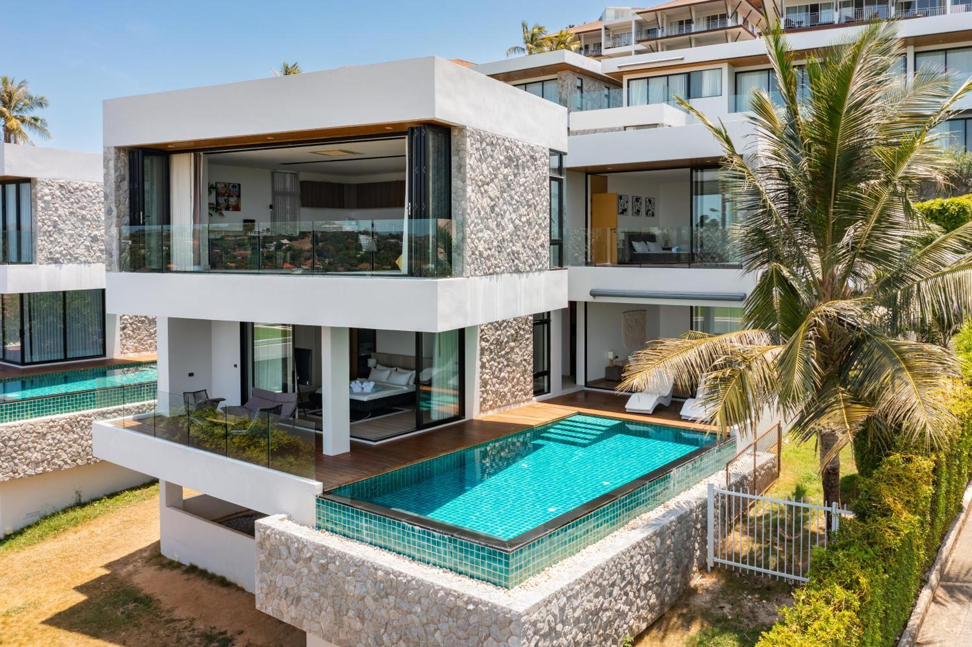 Sparkle 大佛海滩四卧时尚部分海景别墅 Villa Koh Samui